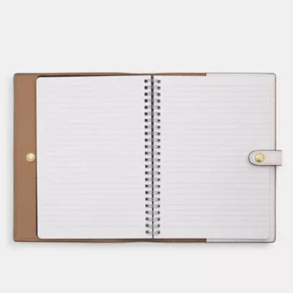 NWT 🤍 Coach Notebook in Signature Canvas and Smooth Leather • Chalk / White - Picture 2 of 6